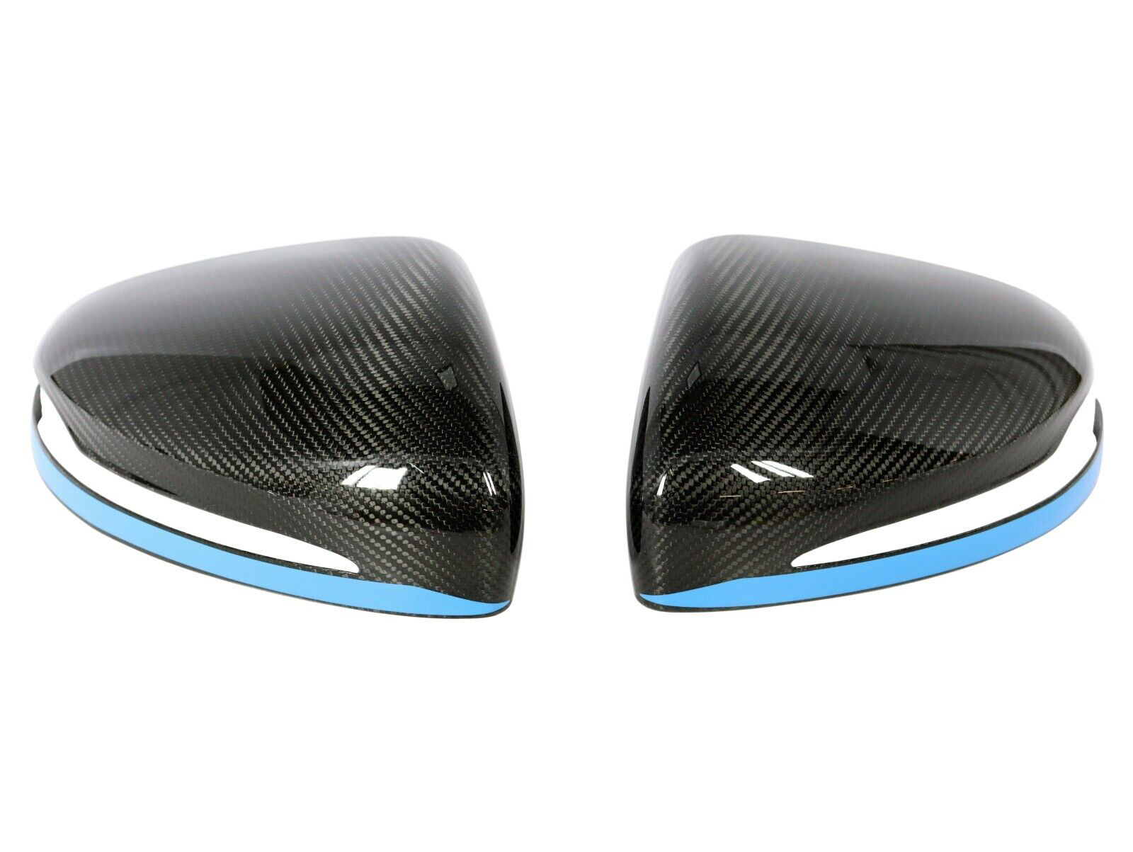 Carbon Fiber Mirror Covers With Blue Stripes for Mercedes-Benz G-Class W463A